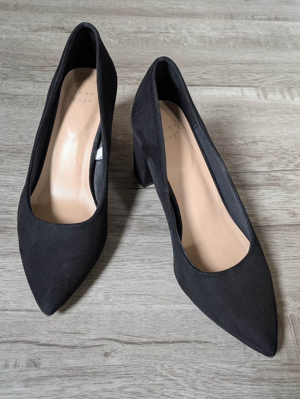 A new day Black Pointed Toe Block Heel Pumps 7.5